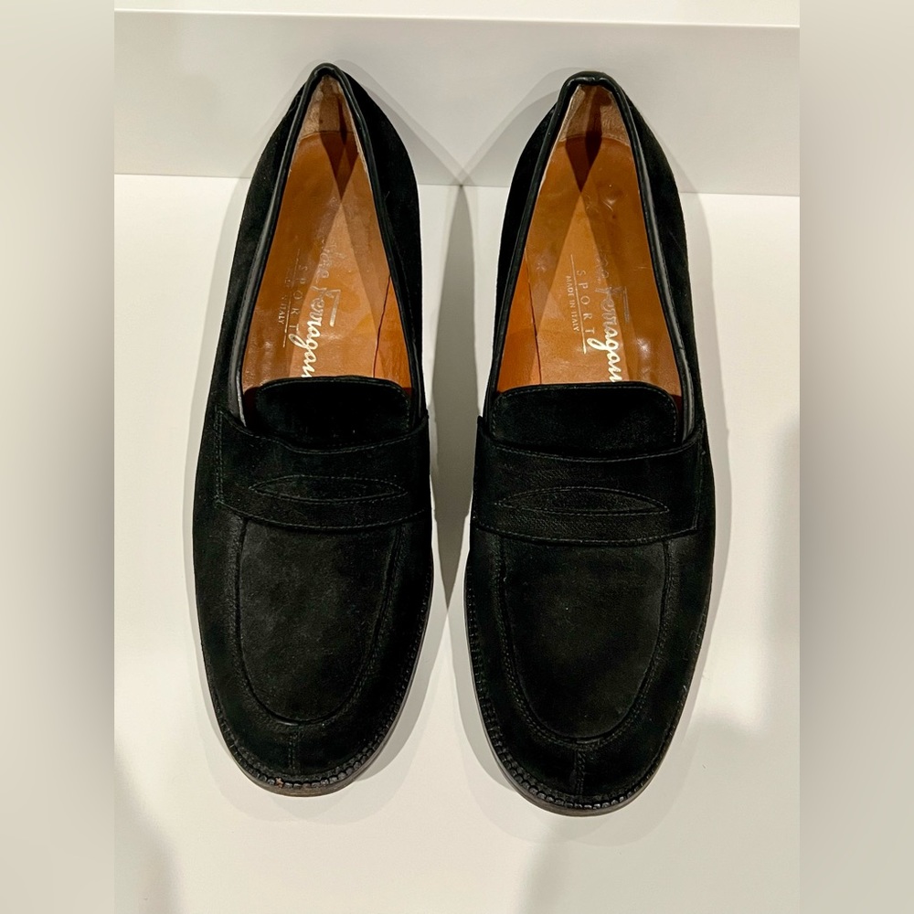 Salvatore Ferragamo Sport (Made in Italy) Black Suede Loafers Size 5B